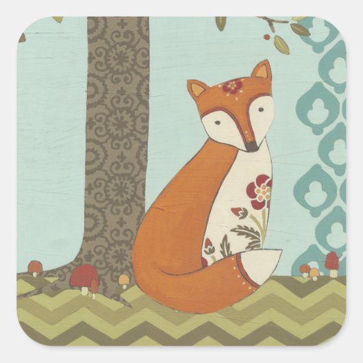 Forest Whimsy III Vierkante Sticker (Voorkant)