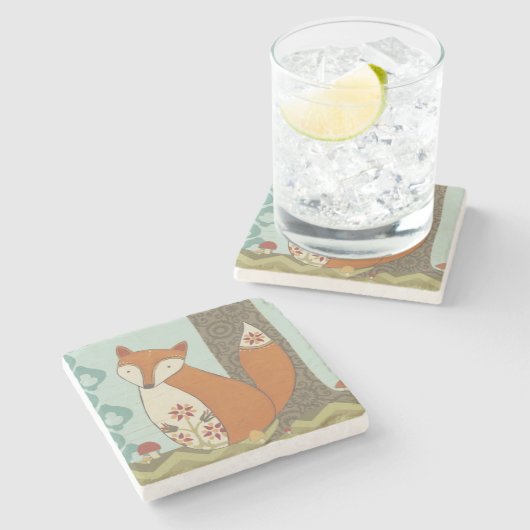 Forest Whimsy IV Stenen Onderzetter (Zijkant)