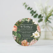 Forest White Rose  Botanical Floral Wedding Kaart (Staand voorkant)