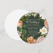 Forest White Rose  Botanical Floral Wedding Kaart (Voorkant / Achterkant)