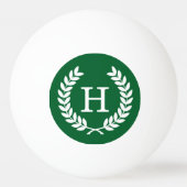 Forest White Wheat Laurel WreatInitiaal Monogram Pingpongbal (Achterkant)