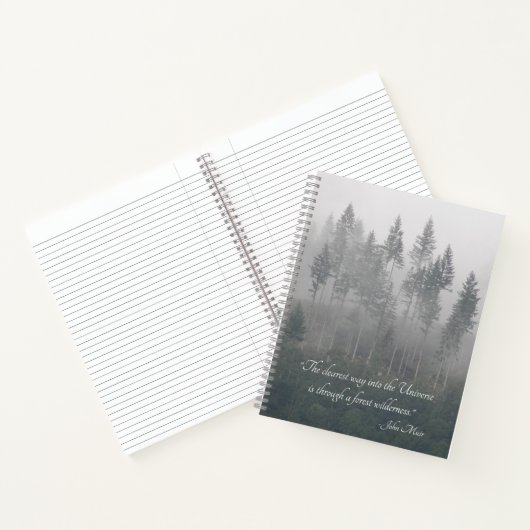 Forest Wilderness Foto met John Muir Quote Notitieboek (Binnen)