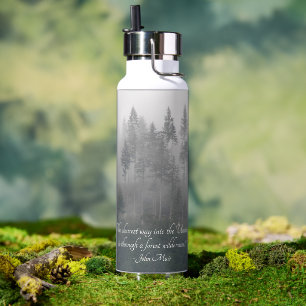Forest Wilderness Foto met John Muir Quote Waterfles