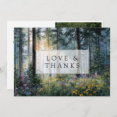 Forest Wildflowers Floral Rustic Wedding Photo Bedankkaart (Voorkant / Achterkant)