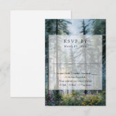 Forest Wildflowers Floral Rustic Wedding RSVP Kaartje (Voorkant / Achterkant)