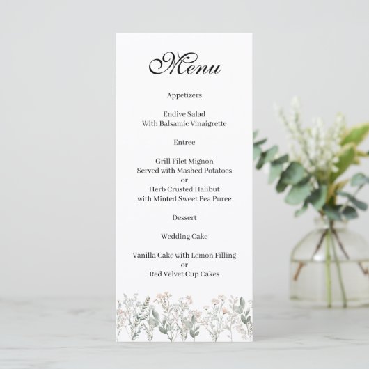 Forest Wildflowers Menu (Staand voorkant)