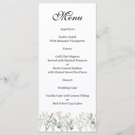 Forest Wildflowers Menu (Voorkant)