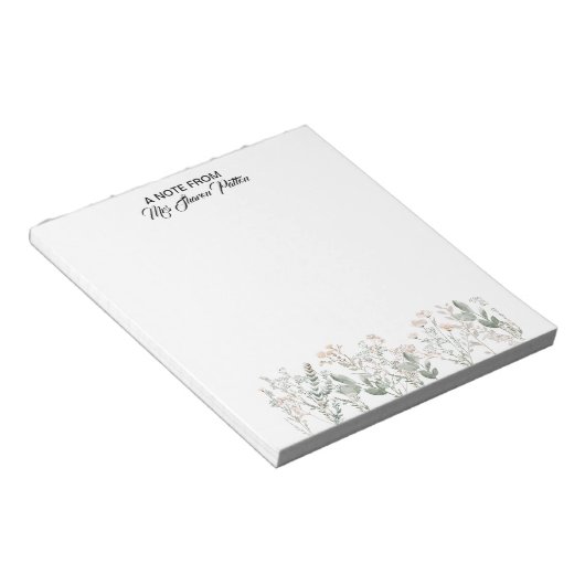 Forest Wildflowers Notepad Notitieblok (Schuin)