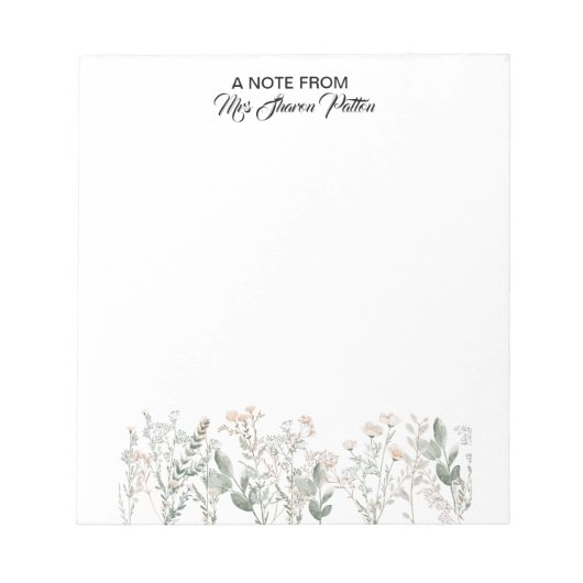 Forest Wildflowers Notepad Notitieblok (Voorkant)