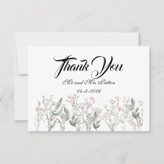 Forest Wildflowers Thank You Card Bedankkaart (Voorkant)