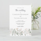 Forest Wildflowers Wedding Invitation Kaart (Staand voorkant)