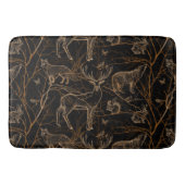 Forest Wildlife Animals Deer Bears Dark Nature Badmat (Voorkant)