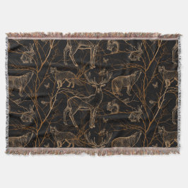 Forest Wildlife Animals Herten Beren Dark Natuur Deken