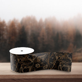 Forest Wildlife Animals Herten Beren Dark Natuur Grosgrain Lint