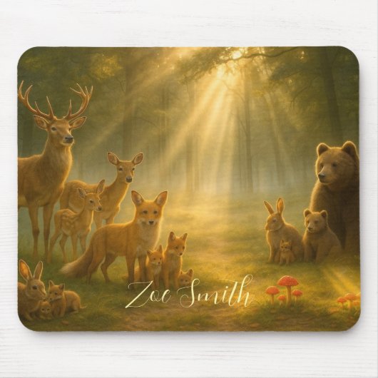 Forest wildlife animals - Personalized Muismat (Voorkant)