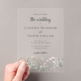 Forest Wilflowers Acrylic Wedding Invitation Acryl Uitnodigingen