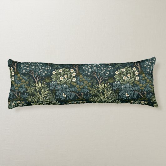 Forest, William Morris, Bloempatroon, Arts natuur Lichaamskussen (Achterkant)