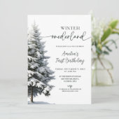 Forest Winter Onederland Verjaardag Kaart (Staand voorkant)