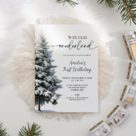 Forest Winter Onederland Verjaardag Kaart