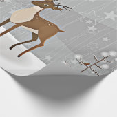 Forest Winter Wonderland Birds and Deer Cadeaupapier (Hoek)