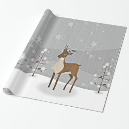 Forest Winter Wonderland Birds and Deer Cadeaupapier