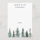 Forest Wintre Watercolor Wedding Advieskaart (Voorkant)