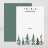 Forest Wintre Watercolor Wedding Advieskaart (Voorkant / Achterkant)