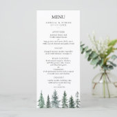 Forest Wintre Watercolor Wedding Menu (Staand voorkant)