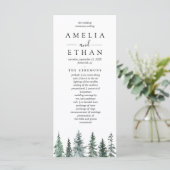 Forest Wintre Watercolor Wedding Programmakaart (Staand voorkant)