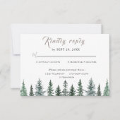 Forest Wintre Watercolor Wedding RSVP Kaartje (Voorkant)