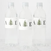 Forest Wintre Watercolor Wedding Waterfles Etiket (Flessen)