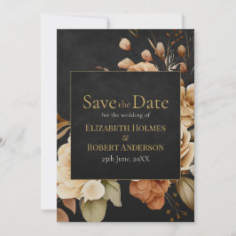 Forest Witch Black Floral Save the Date
