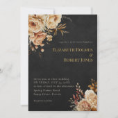 Forest Witch Black Floral Wedding Invitation Kaart (Voorkant)