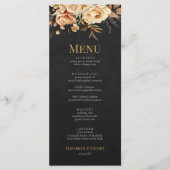 Forest Witch Black Floral Wedding Menu (Voorkant)