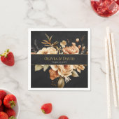 Forest Witch Black Floral Wedding Napkins Servet (Insitu)