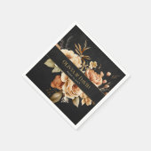 Forest Witch Black Floral Wedding Napkins Servet (Hoek)