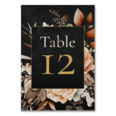 Forest Witch Black Floral Wedding Table Number Kaart (Achterkant)