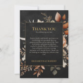 Forest Witch Black Floral Wedding Thank You Card Bedankkaart (Voorkant)