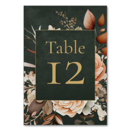 Forest Witch Green Floral Table Number Card Kaart