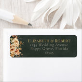 Forest Witch Green Floral Wedding Address Label (Insitu)