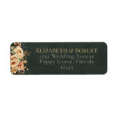Forest Witch Green Floral Wedding Address Label (Voorkant)