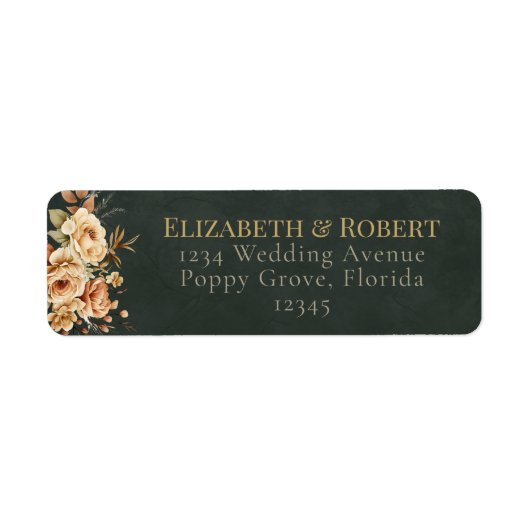 Forest Witch Green Floral Wedding Address Label (Voorkant)