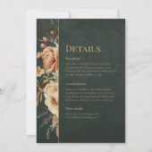 Forest Witch Green Floral Wedding Details Card Kaart (Voorkant)