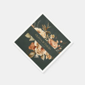 Forest Witch Green Floral Wedding Napkins Servet (Hoek)