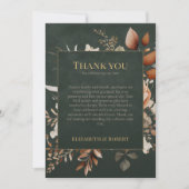 Forest Witch Green Floral Wedding Thank You Card Bedankkaart (Voorkant)