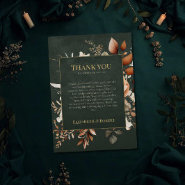 Forest Witch Green Floral Wedding Thank You Card Bedankkaart