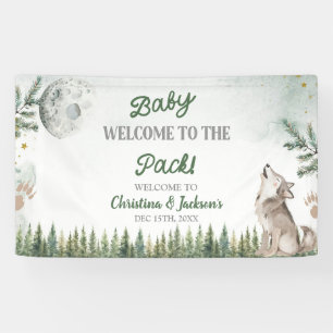 Forest Wolf Baby shower Large Banner