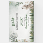 Forest Wolf Baby shower Large Banner (Verticaal)