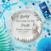 Forest Wolf Baby shower Paper Bord (Feest)