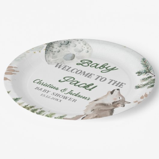 Forest Wolf Baby shower Paper Bord (Gekanteld)